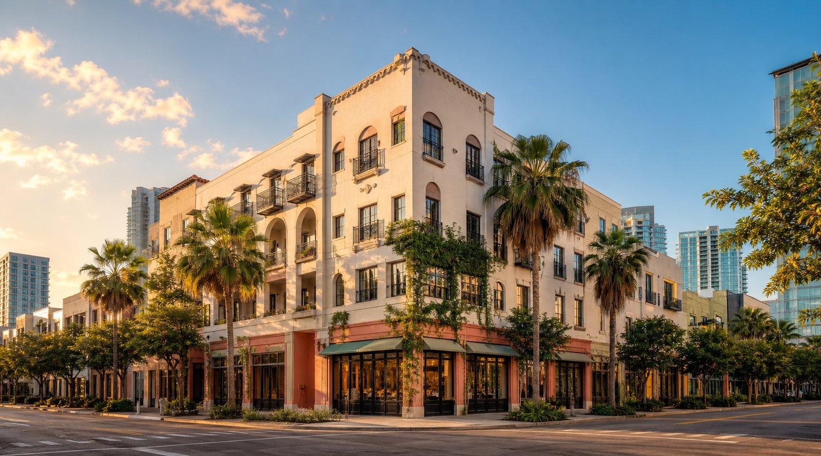 Miami mixed-use investment property on a palm-lined corner